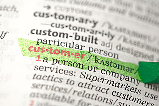顾客,定义,突显,绿色,字典