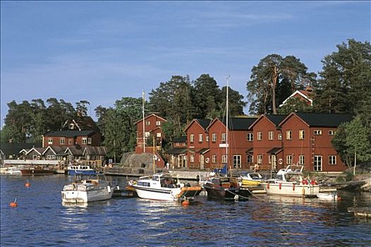 瑞典,斯德哥尔摩,船,房子,湖
