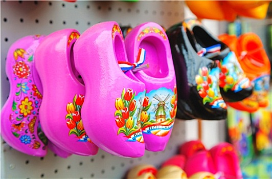 彩色,传统,荷兰,木鞋