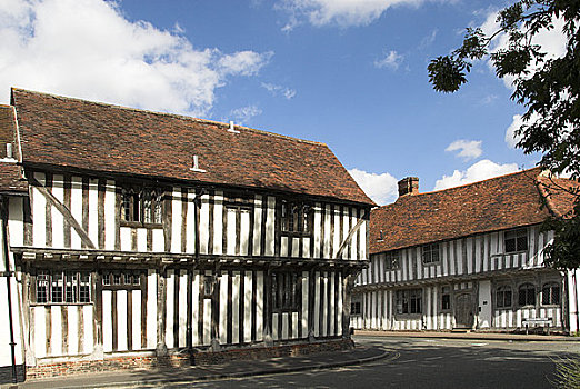 英格兰,拉文纳姆,半木结构,中世纪,房子,乡村