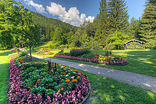 花园,米滕瓦尔德,夏天,巴伐利亚,上巴伐利亚,德国