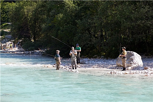 渔民,河,斯洛文尼亚