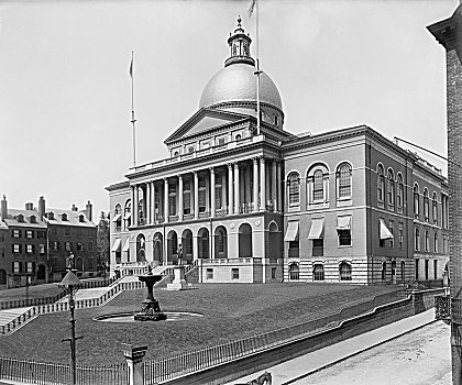 州议院,角度,波士顿,马萨诸塞,美国,底特律,建筑,政府,历史