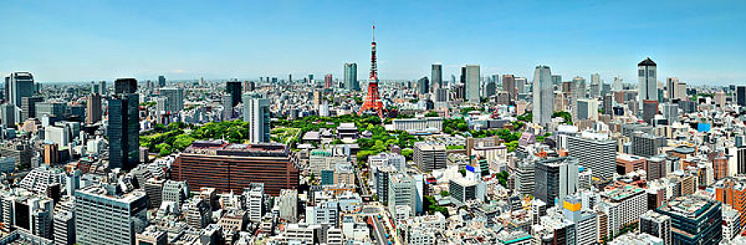 东京塔,城市,天际线,屋顶,风景,日本