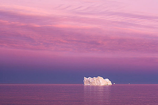 冰山,黄昏,格陵兰,北美