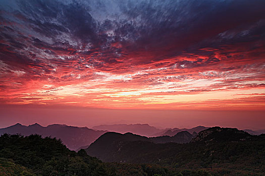 泰山晚霞