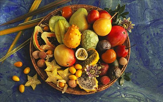 种类,热带水果,碗
