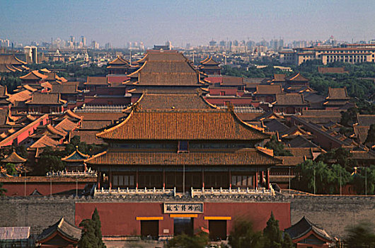全景,故宫,现代,高层建筑,远景,北京,中国