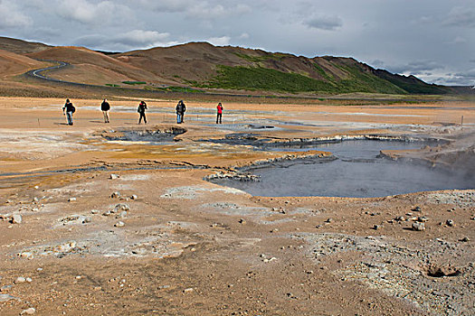东北方,冰岛,纳玛斯克德,地热,地点,蒸汽,煮沸,泥,罐