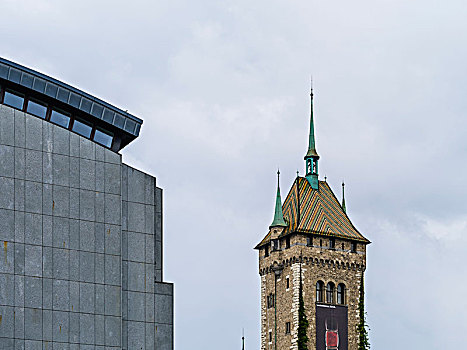 塔,博物馆,现代,枢纽站,苏黎世