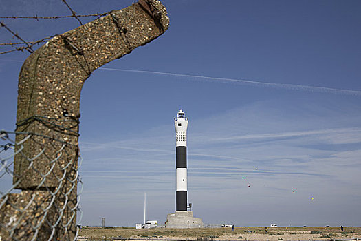 英格兰,肯特郡,风景,新,灯塔,海滩