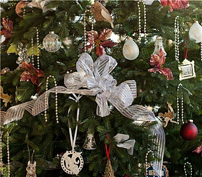 装饰,圣诞树,家