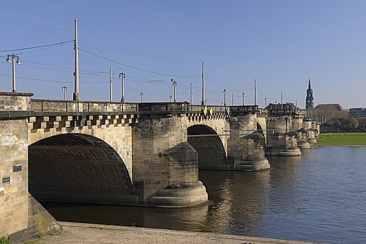 桥,易北河,德累斯顿,萨克森,德国