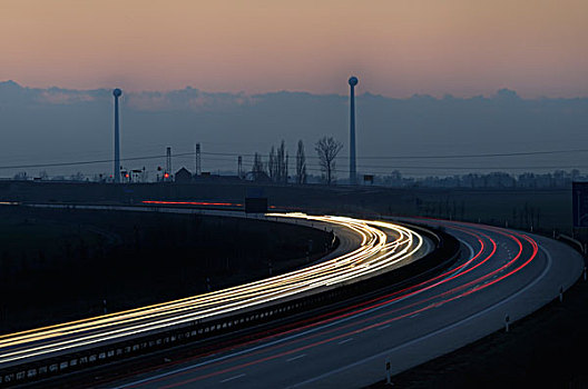 高速公路,靠近,莱比锡,萨克森,德国,欧洲