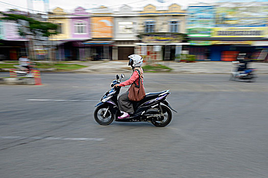女人,摩托车,印度尼西亚,亚洲