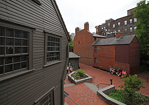波士顿保罗·列维尔,paul,revere,house,故居和保罗·列维尔塑像