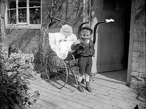 孩子,婴儿,婴儿车,北安普敦郡,19世纪,艺术家