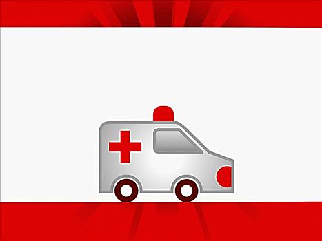 红十字,象征,救护车
