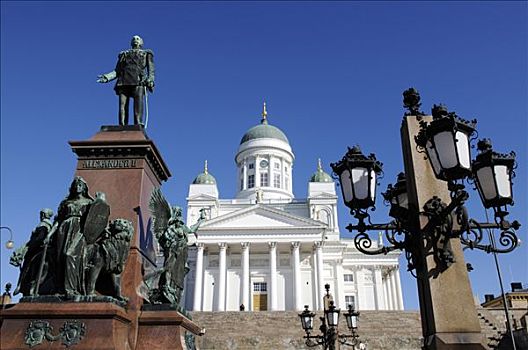 雕塑,赫尔辛基,大教堂,参议院,芬兰,欧洲