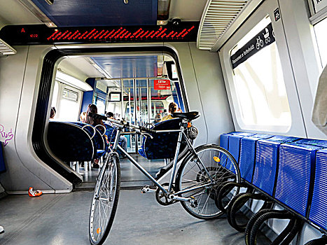 丹麥,車廂,列車,哥本哈根,自行車