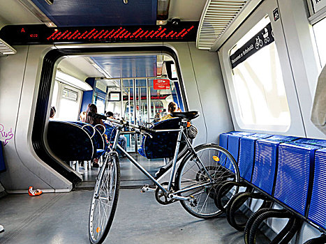 丹麦,车厢,列车,哥本哈根,自行车
