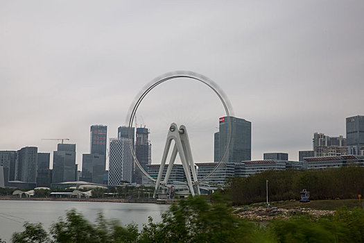 阴天的广东省深圳市前海片区