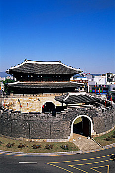 韩国,首尔,水原,华城行宫,要塞,南门