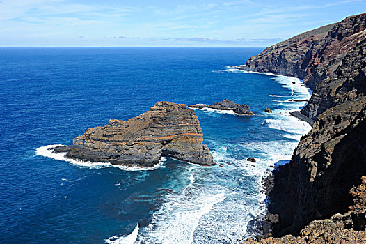 悬崖,岩石,岛屿,大西洋,帕尔玛,加纳利群岛,西班牙,欧洲