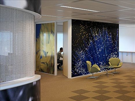 鹿特丹,办公室,蓝色,墙壁