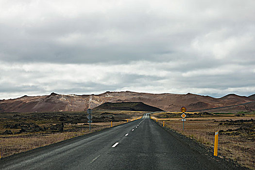 道路,弯曲,荒芜,风景,冰岛