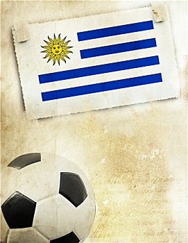 照片,乌拉圭,旗帜,足球