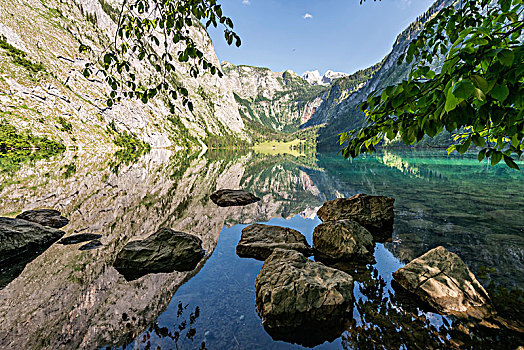 风景,奧伯湖地区,贝希特斯加登阿尔卑斯山,国家公园,上巴伐利亚,巴伐利亚,德国,欧洲