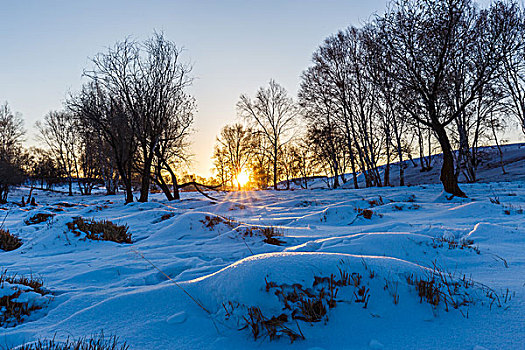 冬季坝上雪地雪馒头