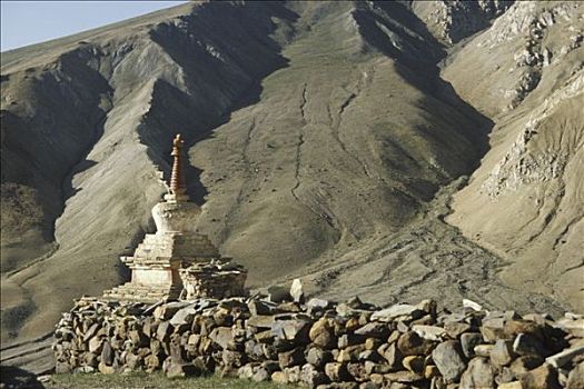 喜马拉雅山,印度,圣骨冢,乡村