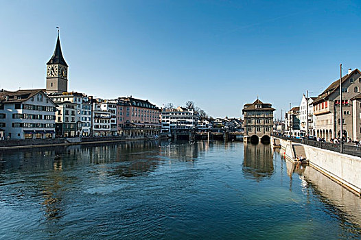 住宅,建筑,水,苏黎世,瑞士