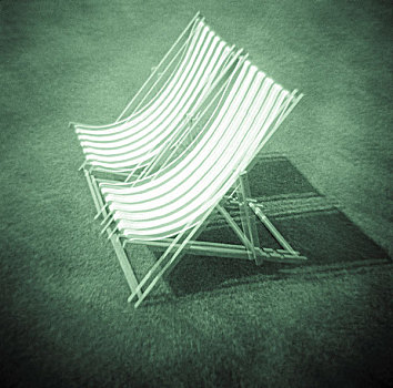 艺术,照片,夏天,折叠躺椅,草坪
