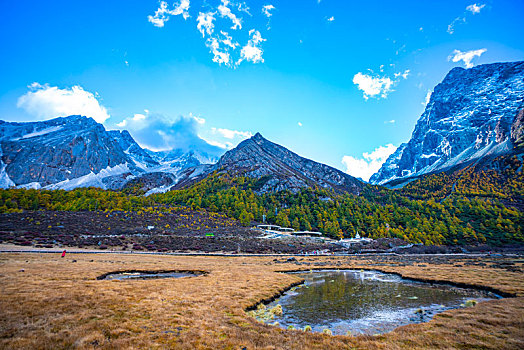 稻城亚丁秋色,秋季风光,高原雪山摄影,四川,甘孜州,秋天风景,自然风光摄影,仙乃日,央迈勇,夏诺多吉,三大神山,2020年