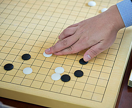 特写,女人,玩,中国,棋盘游戏