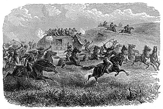 邮件,马车,美洲印第安人,1867年,艺术家,未知