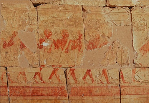 埃及,军人,浮雕,墙壁,哈特谢普苏特,庙宇