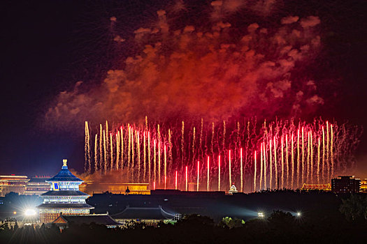 建国七十周年烟花表演