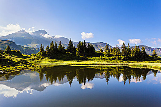 山,伯尔尼阿尔卑斯山,反射,高山,湖,瑞士
