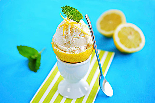 柠檬冰淇淋,镂空,柠檬,蛋杯