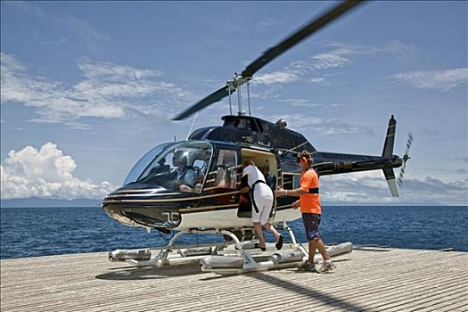 昆士兰,直升机停机坪,礁石,大堡礁,游客,罐,风景,形态,空气