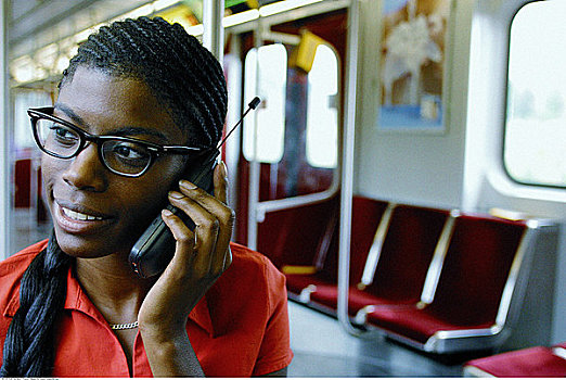 女人,手机,地铁