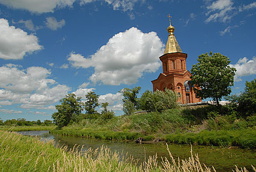 中俄勘界时的黑瞎子岛上俄方的教堂