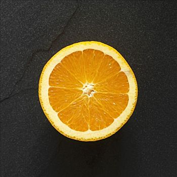 一半,橙子,俯视