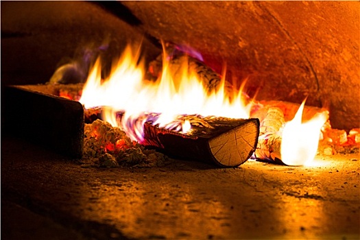火焰,烹调,比萨饼