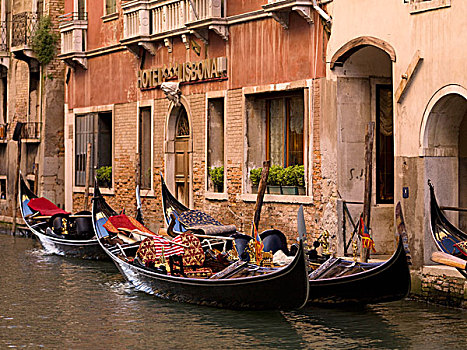 小船,正面,酒店,威尼斯,意大利
