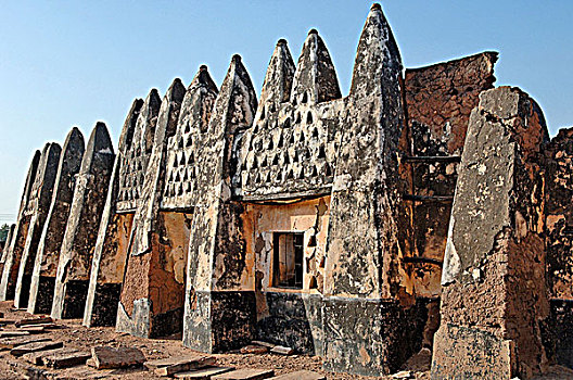 西非,加纳,城镇,宫殿,样板,传统,建筑,户外,相似,清真寺